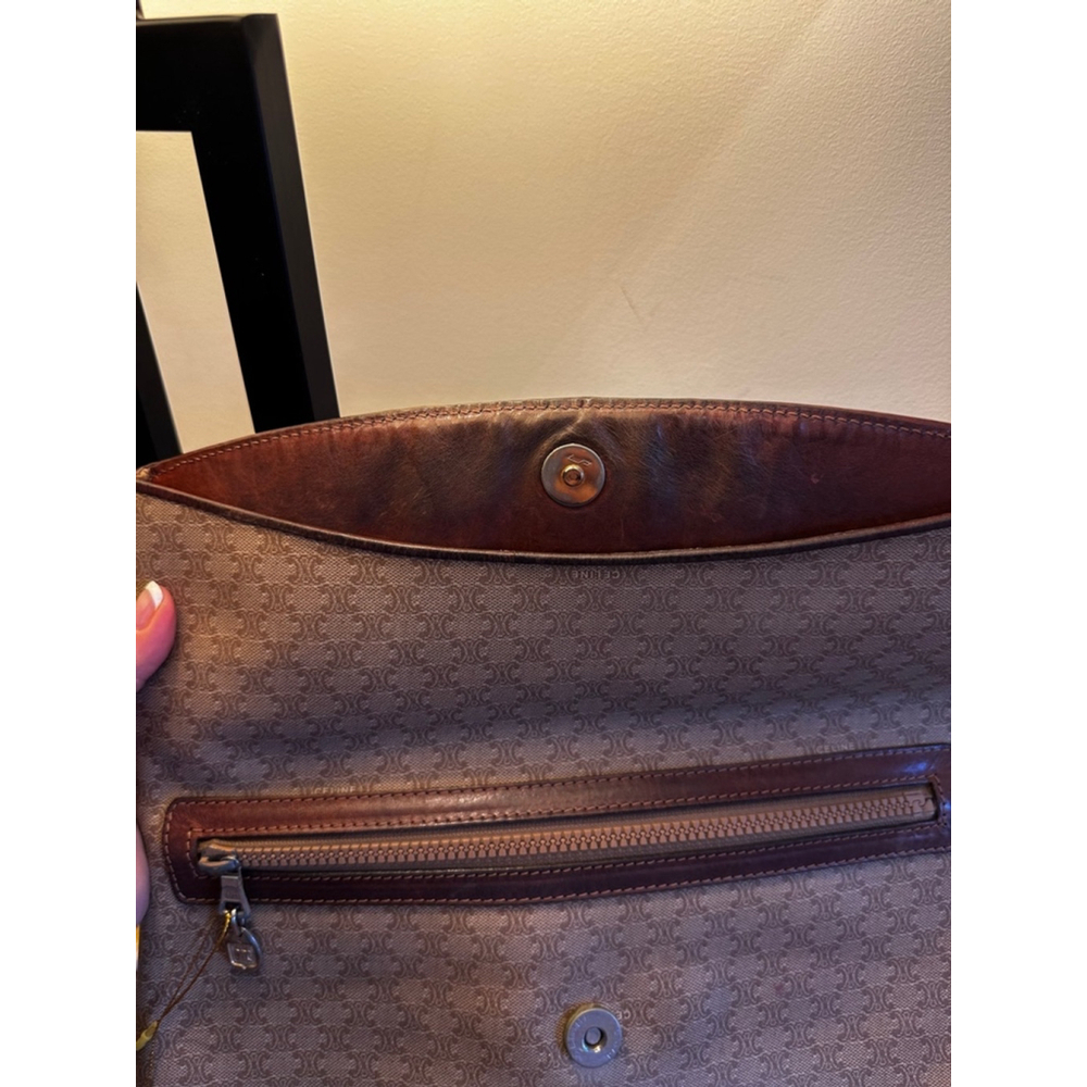 Celine Beige Brown Macadam Clutch. GUC. - Picture 6 of 16
